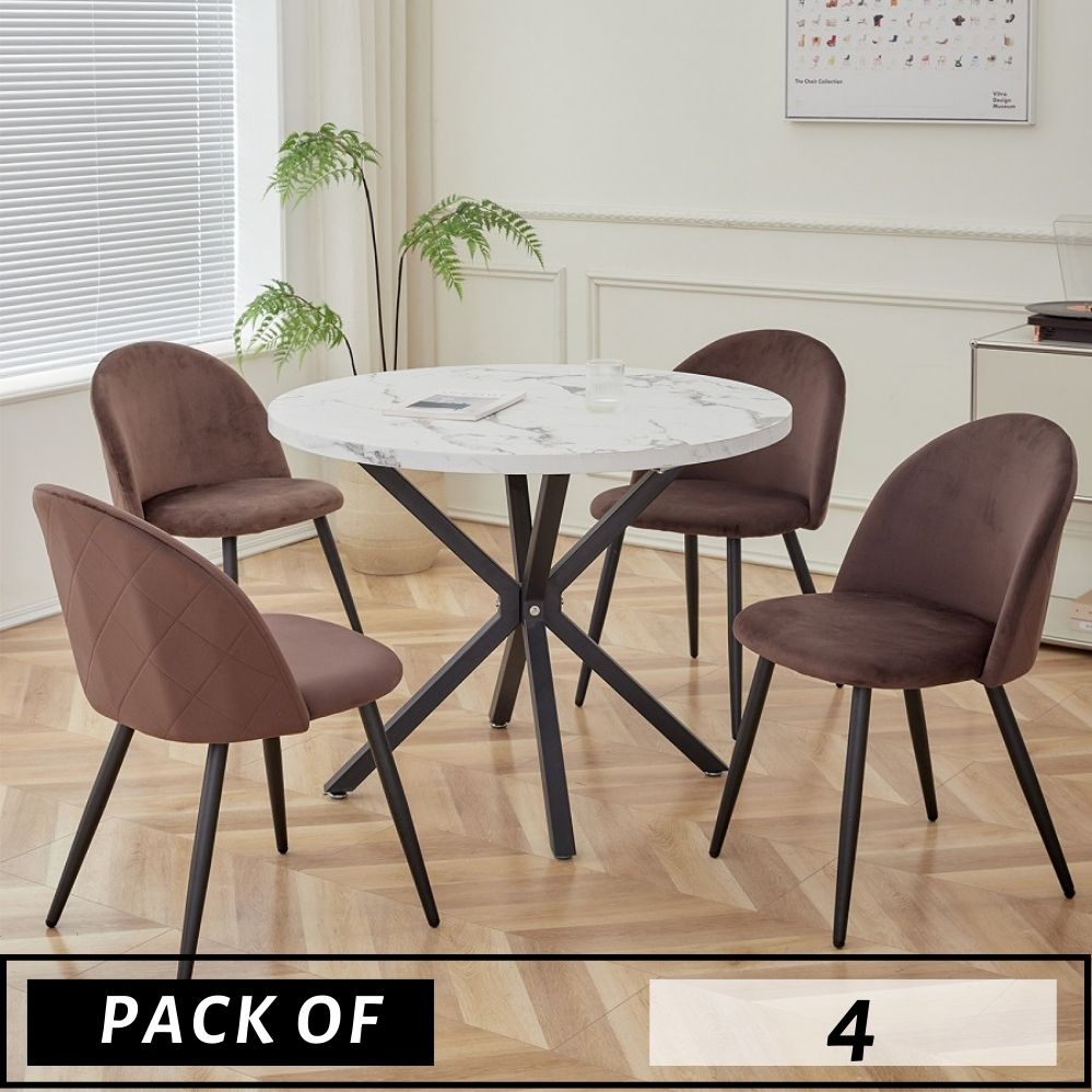 PACK OF 4/6 LUXIUS VELVET CHAIRS - ScandiChairs - 