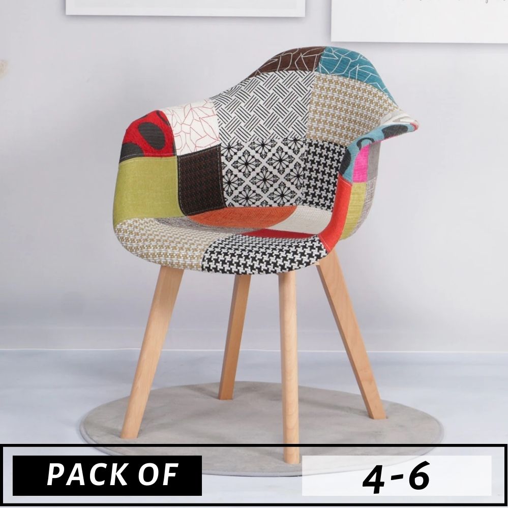 PACK OF 4/6 DAS PATCHWORK ARMCHAIRS - ScandiChairs - armchairs