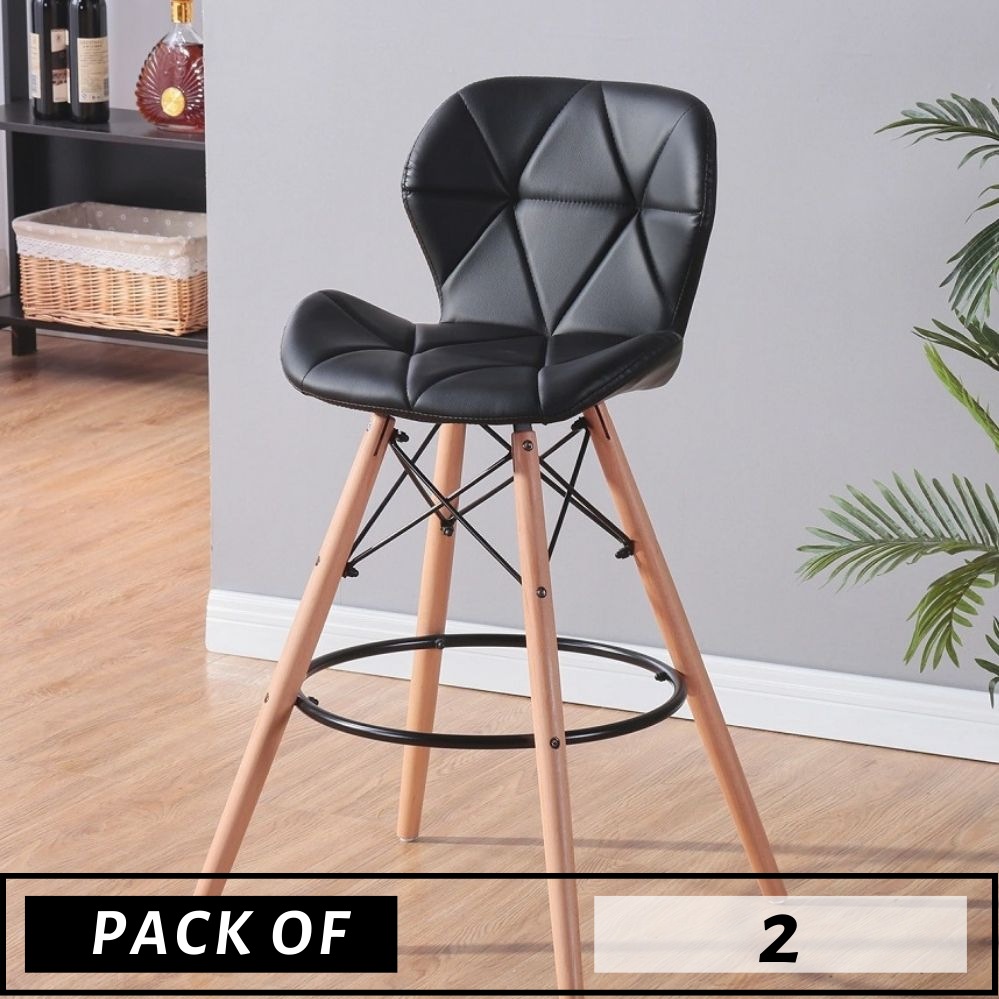 PACK OF 2 BUTTERFLY LEATHER STOOLS - ScandiChairs - Stool