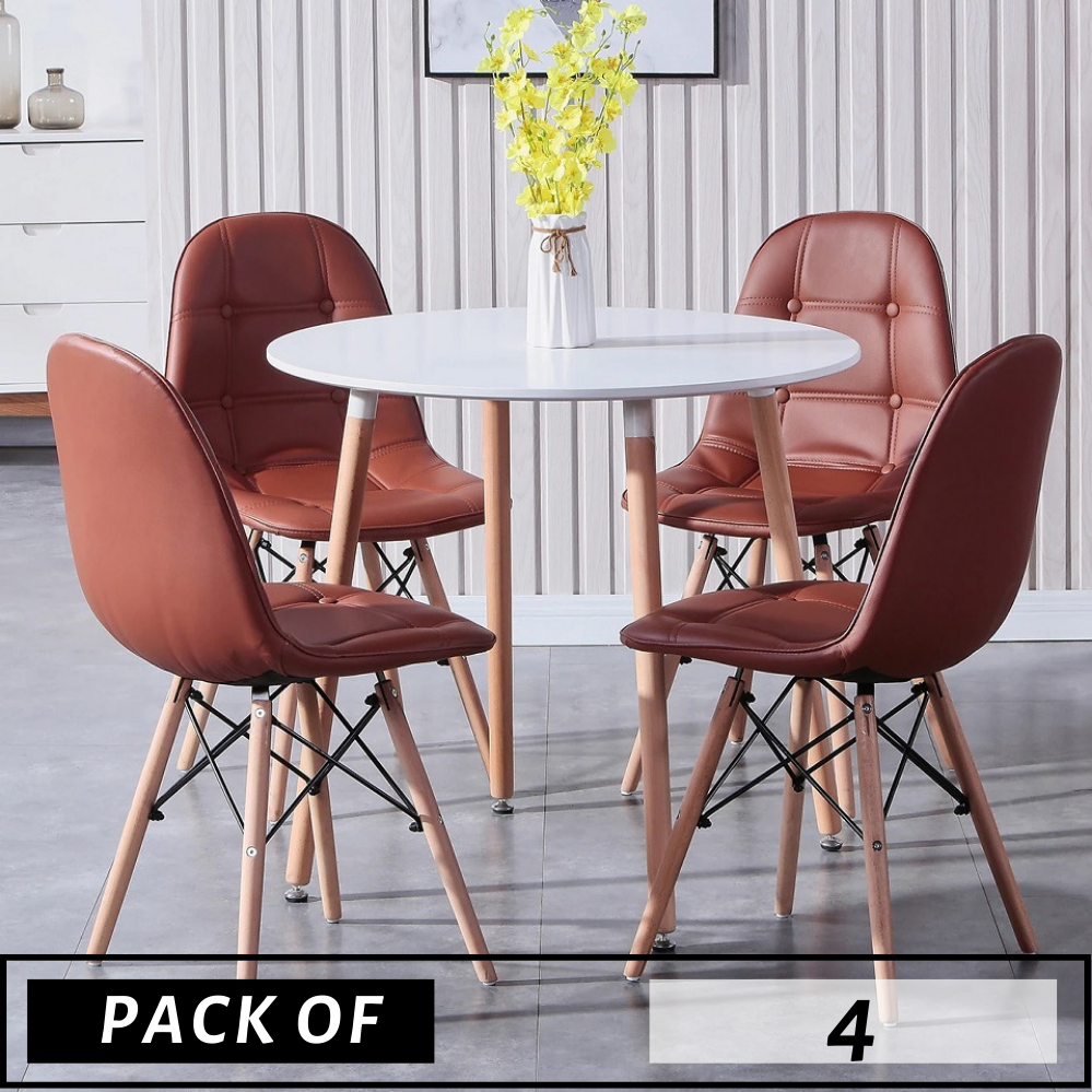 PACK OF 4 DSW LEATHER CHAIRS - ScandiChairs - chairs