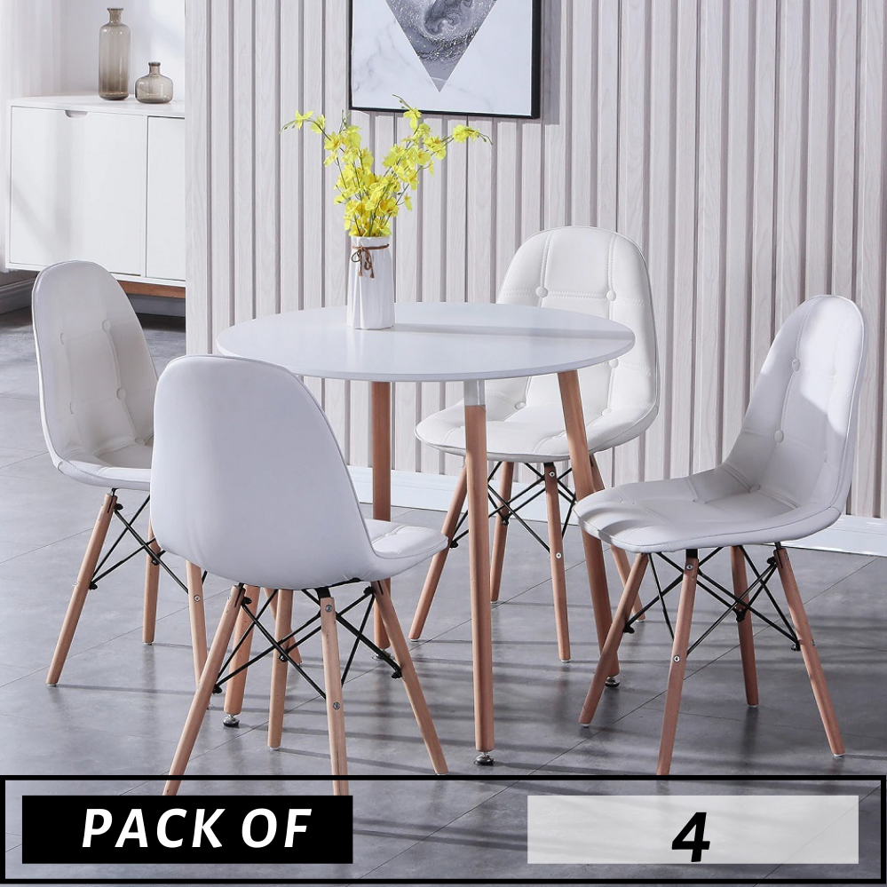 PACK OF 4 DSW LEATHER CHAIRS - ScandiChairs - chairs